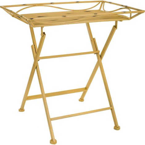 Mesa auxiliar de metal amarilla 60x40x58