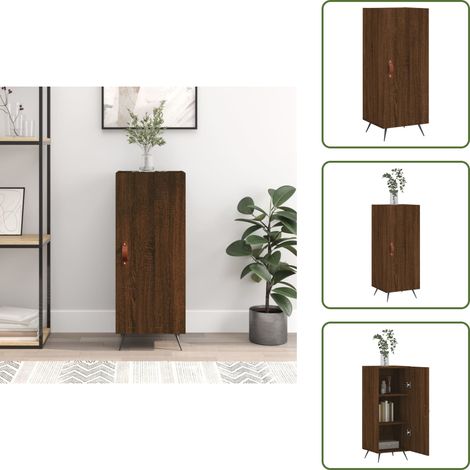 Sideboard Braun Eichen-Optik 34,5x34x90 cm Holzwerkstoff - Schreibtisch - Wohnzimmermöbel - Sideboard - Eiche Optik - Holzmöbel (1/5)