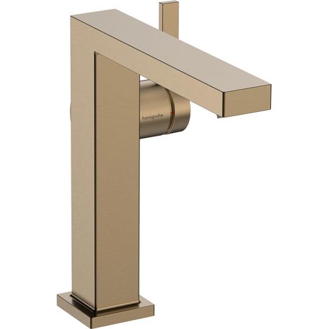 Mitigeur de lavabo sans tirette ni vidage, économie d'énergie (CoolStart), Robinet de salle de bain avec hauteur sous bec 150 mm, économie d'eau (EcoSmart+), Bronze brossé (1/5)