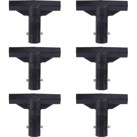 6 Pièces Connecteur T pour Couvre-Poteaux Trampoline, Accessoires Plastique Noir T pour Remplacement Connexion Entre Poteau Supérieur et Filet (1/5)