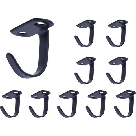 Juego de 10 Haken de techo de Edelstahl con Schrauben, soporte de Metall Schwarz für plantas, faroles de hierro für perchas, lámfürs colgantes, plantas, tazas, ventilador de techo. (1/4)