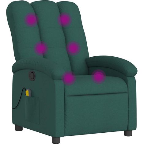 Maison Exclusive - Massagesessel Dunkelgrün Stoff