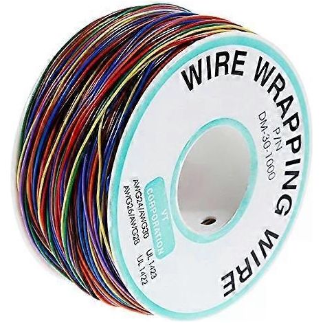 Fil de cuivre étamé 30 AWG - 8 couleurs, isolation PVC, solide - (1/5)