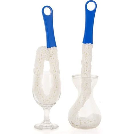 Cepillo largo y flexible para limpiar botellas, jarras y copas de vino cerdas suaves un accesorio incluido 1 pieza (1/5)
