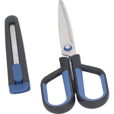 Lot de 2 ciseaux utilitaires en acier inoxydable avec lame rétractable, outils de bricolage pour le travail du papier (1/5)