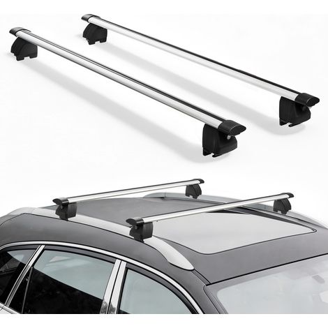 VEVOR 2 x Dachgepäckträger Querträger 75 kg Tragkraft, Abschließbare Dachträger für PKW SUV, Passend für Bündige Dachreling, 180-1035 mm Relingabstand, für Dachbox Kanu Fahrrad Transportkorb (1/5)