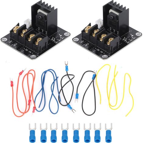 Lot de 2 modules de commande de chauffage pour plateau d'impression 3D, tube MOS, carte d'extension de puissance, gestion de courant élevé (1/5)