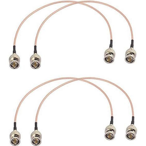 Lot de 4 câbles 3G-SDI BNC de 30 cm et 75 ohms pour appareils photo et caméras vidéo. Compatible HD-SDI, 3G-SDI, 4K et 8K. (1/4)