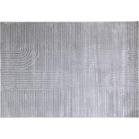 Rechteckiger grauer Grafikteppich 160 x 230 cm MAGNUS