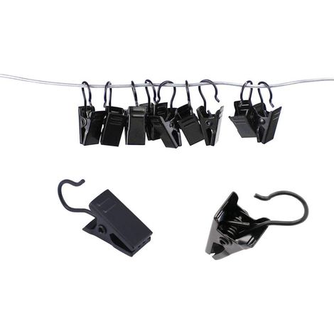 Accessoires rideau Lot de 50 petites pinces à rideaux en métal pour rideaux, photos, décoration intérieure, artisanat d'art, noir-RAPANDA (1/2)