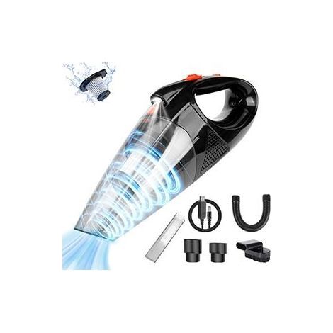 Wiederaufladbarer, kabelloser Handstaubsauger, 8500 Pa, 120 W, tragbarer Mini-Autostaubsauger mit LED-Licht, leise, Schnellladefunktion, waschbarer Filter, Nass- und Trockensauger für Zuhause und Auto (1/5)