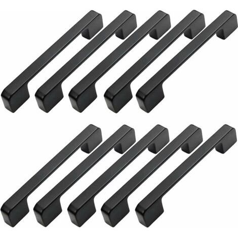 10pcs Poignée Meuble Entraxe 160mm-Poignée Porte Cuisine Noire Poignee Barre Meuble Poignee De Cuisine Noire 160mm
