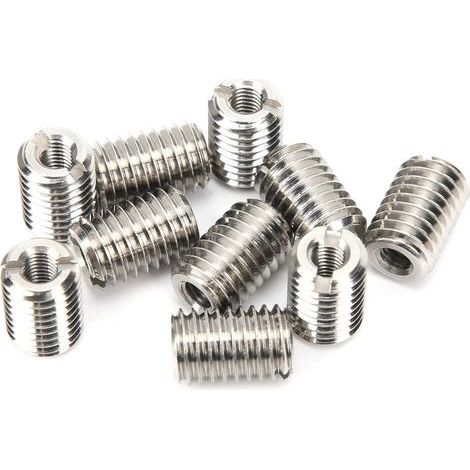 10pcs Filetage Insert écrou Réducteur Raccord de Tuyau Adaptateur Réducteur en Acier Inoxydable Fente Réparation Outil Manchon Composants, Femelle M5 X 0,8, Mâle M10 X 1,5. (1/5)