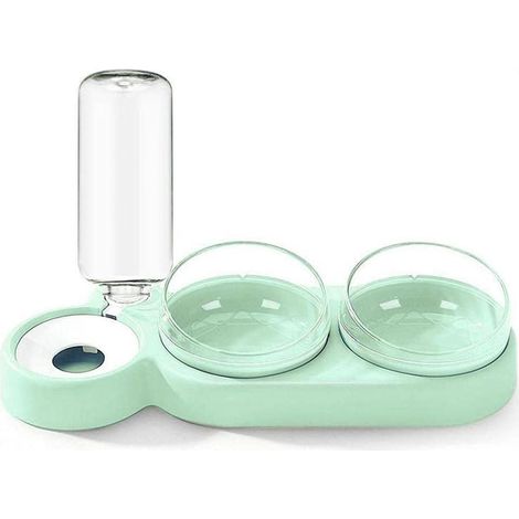 Abreuvoir double bol pour animaux de compagnie (vert)