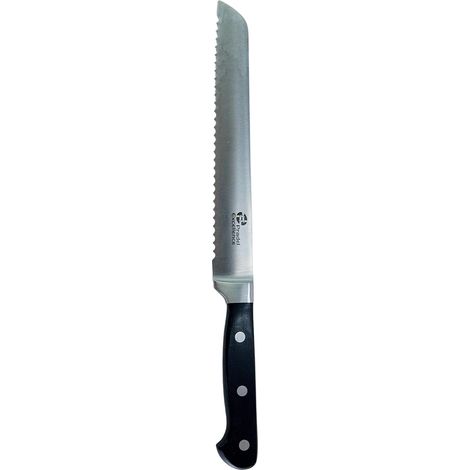 Couteau à Pain Maitre Chef - Lame 20 cm - Acier Inoxydable 3Cr14 - Manche Ergonomique POM - Précision et Confort - 33 cm au Total - Argent (1/5)