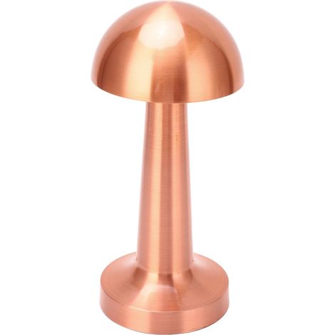 Lampe de table champignon mignonne sans fil fer forgé or rose rechargeable USB-C 3 teintes variateur tactile pour chevet bébé nursery 21.5 cm (1/5)