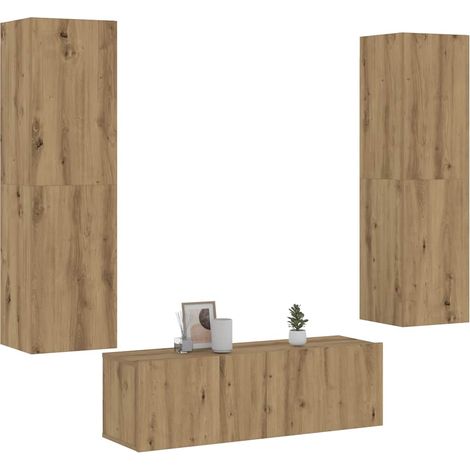 TV-Wandschränke 3 Stk. Artisan-Eiche Holzwerkstoff vidaXL (1/5)