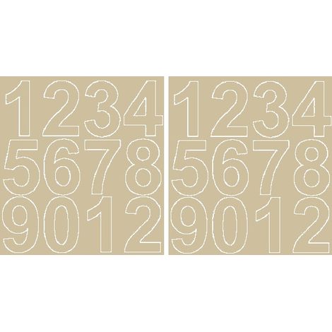 Selbstklebende Zahlenaufkleber 7 cm beige matt