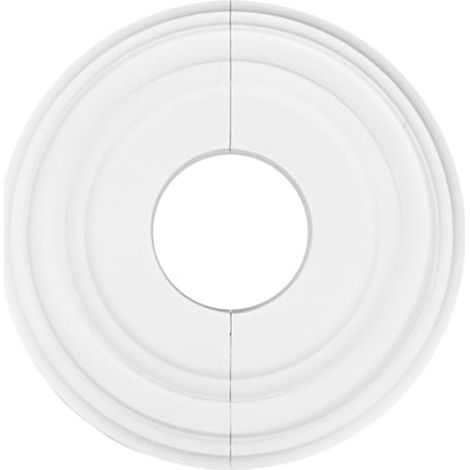 Rosace de plafond ronde de 30 cm (12 pouces) en polyuréthane, légère et imperméable, blanche, pour ventilateurs et lampes de plafond. (1/5)