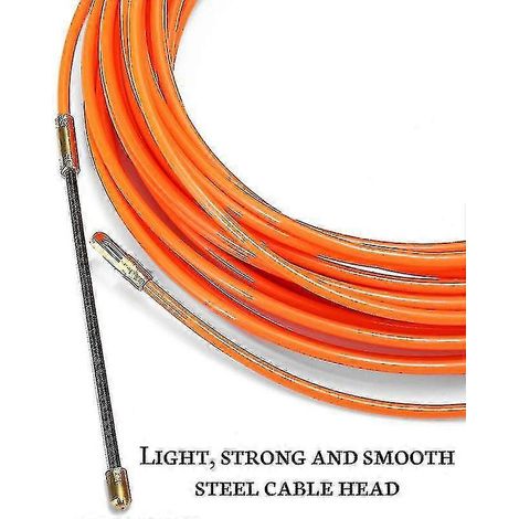 Guide-câble pour câbles électriques, coulissant et tire-câble, sangle de tirage de câble, lisse, pour électriciens (wanan), 15 m (1/2)