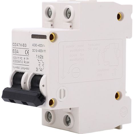 Miniatur-AC/DC-Leistungsschalter 63A 2P DIN-Schienenmontage, flammwidrig, 400V, für Solarmodule, wasserdichter Stromkreisschutz (1/5)