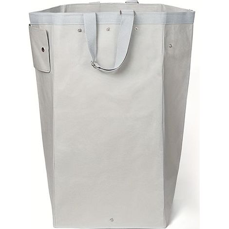 HOXILEELEO - Grands sacs de rangement pliables en vinyle avec poignées – réutilisables, résistants et lavables – idéaux pour la cuisine, la buanderie, le jardin et le rangement du linge – Blanc (1/5)