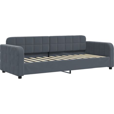 Lit simple,Lit adulte,Lit de repos gris foncé 80x200 cm velours CFW73054 (1/5)