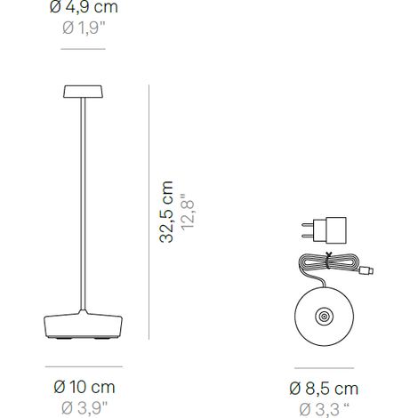 Lampada a led da tavolo Swap Pro Corten ricaricabile e dimmerabile (1/3)
