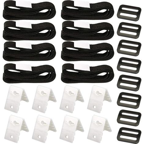 Kit de 24 Pièces D’Accessoires de Fixation pour Enrouleur de Couverture Solaire de Piscine Sangles Adhésives Noires Universelles Fourniture Pratique pour Entretien Piscine et (1/5)