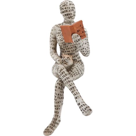 Sculpture de Figurine pour Étagère 19 x 7 x 10 cm Abstraite Lecture Femme Lisant Sculpture de Statue Peinte à la Main Artisanat Décoratif de Bureau Bibliothèque Décoration Ornements D'étagère (1/5)