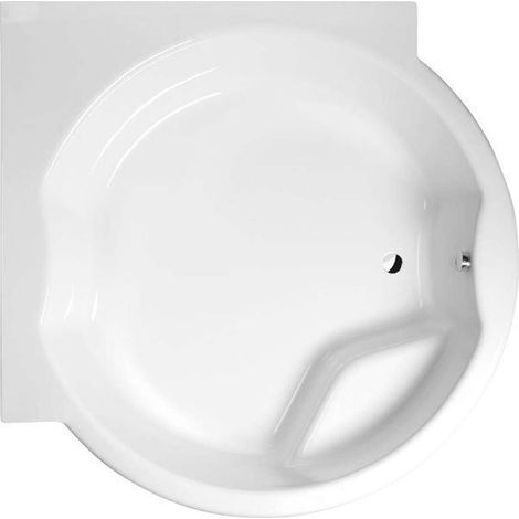 Baignoire ronde d'angle ROYAL avec support. Cadre 173x173x49cm, Blanc (1/3)