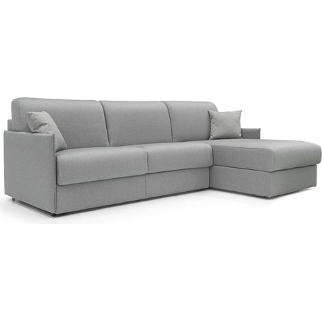Evans Divano letto angolare con penisola in morbido tessuto impermeabile T13 232 cm Destro (mat. 120x197) grigio