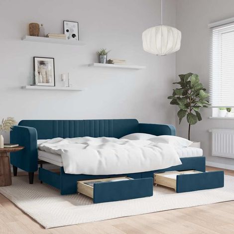vidaXL Sofá cama nido con cajones terciopelo azul 80x200 cm (1/5)