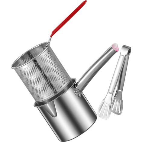 Petite friteuse - Friteuse - 1,2 L - Avec pince de cuisine - Économie d'huile - Compatible gaz et induction - Friteuse (1/5)