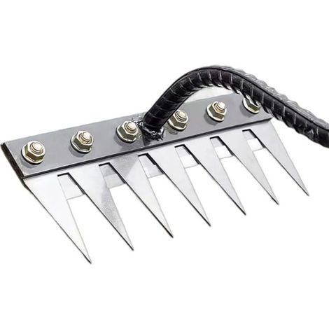 Rasenmäher für lockeren Boden, 7 Metallzinken, vielseitig einsetzbar, auch für hartes Gras, Gartengeschenk, Unkrautvernichter, langlebig, einfach zu bedienen, Gartenarbeit, Aussaat, Blumenbeete, landw