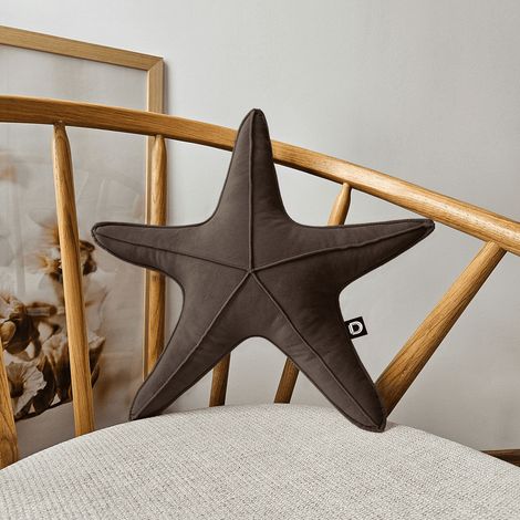Piccolo cuscino a forma di stella marina VELVET VE2205 marrone