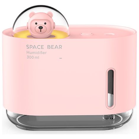Humidificateur portable, petit humidificateur de bureau à domicile 300ML, rose,12068107mm (1/5)