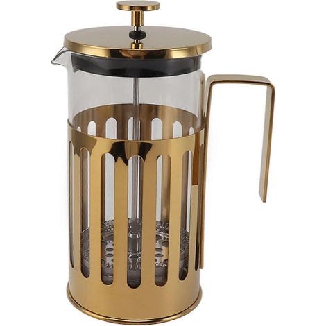 Cafetera de émbolo, fabricada en vidrio de borosilicato de alta calidad y acero inoxidable 304, resistente al calor, ideal para el hogar, acampadas y viajes. (Zekai)