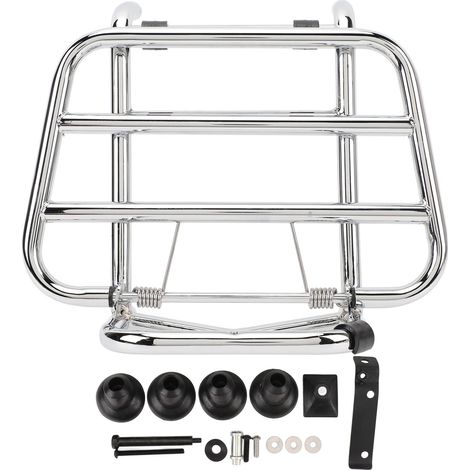 Kratzfester Frontgepäckträger aus Eisen für Motorräder, Ersatzträger für Vespa Primavera 150 Sprint aller Baujahre, verchromt (1/5)