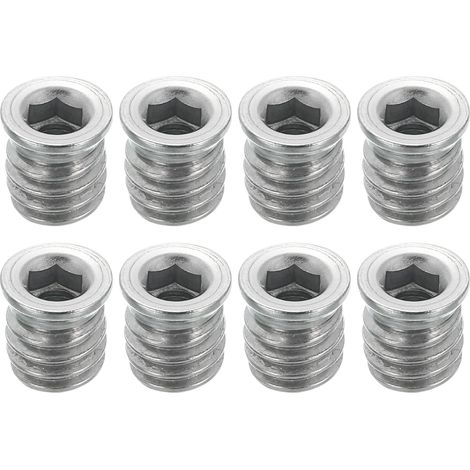 8Pcs Écrous Filetés Inserts M5x12mm Pour Bois 304 Vis De Meuble (1/5)
