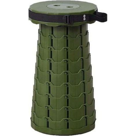 Tabouret pliant télescopique pour camping, pêche, extérieur - Kaki Kaki/Vert foncé Odipie (1/5)