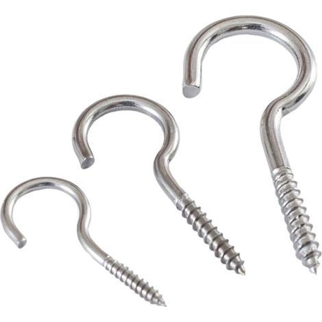 30pcs Vis à il Petit, Crochets à Vis Boulons à il, Piton à Visser Anneau En Acier Inoxydable Vis Mouton Oeil Rond Auto Taraudeuse Anneau à Bague avec vis à tête ronde Crochet, 10 pour M3 / M4 / M5 (1/4)