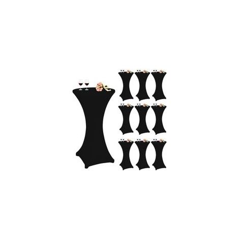 Set mit 10 dehnbaren Tischdecken mit quadratischen Ecken aus Spandex für Cocktails, 60 x 110 cm, schwarze runde Cocktailtischdecke für Bar, Hochzeit, Cocktailparty, Banketttisch (Schwarz) (1/4)