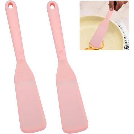 2Pcs Spatule Silicone, Spatule Crepe, Spatules de Cuisine Silicone, Spatule en Silicone Résistantes à La Chaleur, Spatule à Gâteau (1/4)