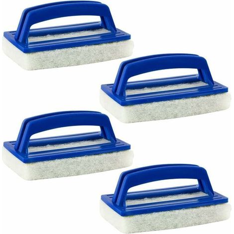ALLIANDISBrosse éponge brosse ligne d'eau, brosse de nettoyage de piscine en plastique avec poignées de brosse, outil de nettoyage pour nettoyer les murs des sols de la piscine du spa, 4 pcs -bleu (1/5)