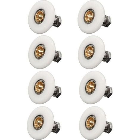 8 rotelle per porta doccia, 19 mm - Ruote di ricambio per porte doccia scorrevoli - Con viti (1/4)