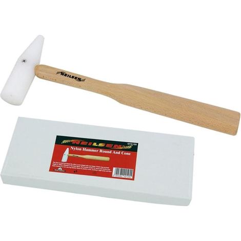 Neilsen Nylon Hammer Mallet Round & Cone Shaped Wooden Handle 30mm (1/2)