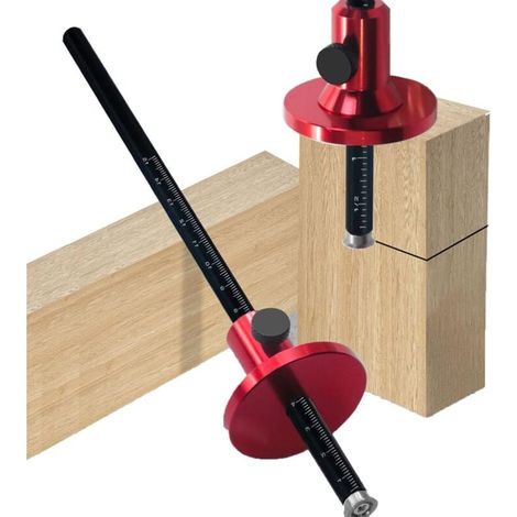 Calibrador de marcado de ruedas tipo hoja, herramienta de trazado paralelo de mortaja de carpintería de aleación de aluminio para marcado de carpinteros de madera. (1/4)