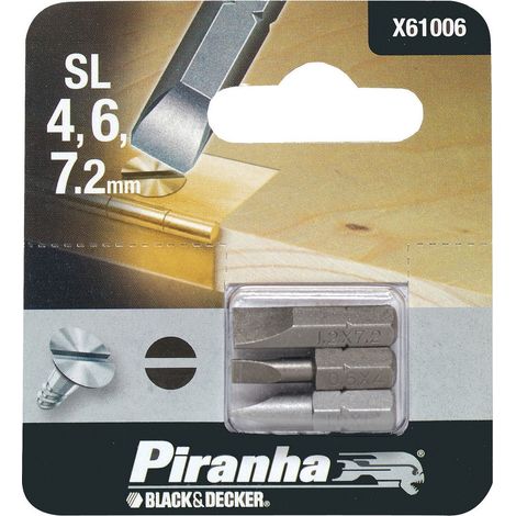 Inserti piranha x61006 mm 4-6-7,2 pezzi 3 black and decker