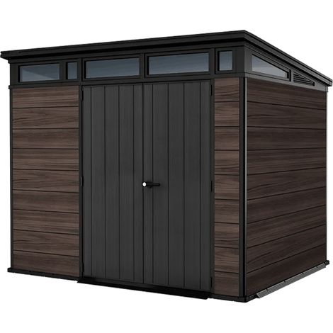 KETER Caseta de exterior Signature 9x7 - 279x218x226 cm y 6,1 m2 - Rosewood
